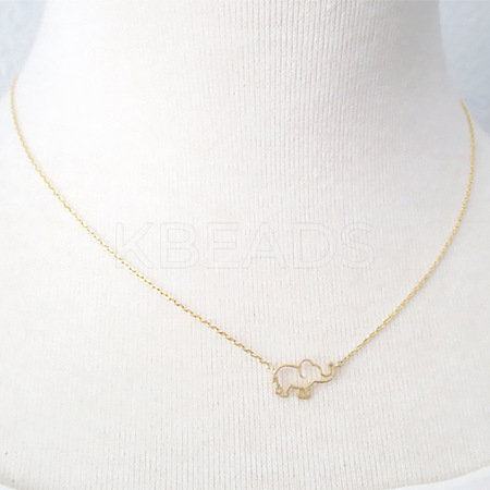 Elephant Alloy Pendant Necklaces FS-WGCC7EA-01-1