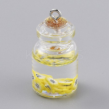 Transparent Glass Wishing Bottle Pendant Decorations LS-EGLA-B002-02A-1