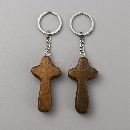 Natural Wood Pendant Keychain KEYC-WH0027-107A-1