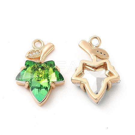 Brass with K9 Glass Charms KK-B071-14G-06-1