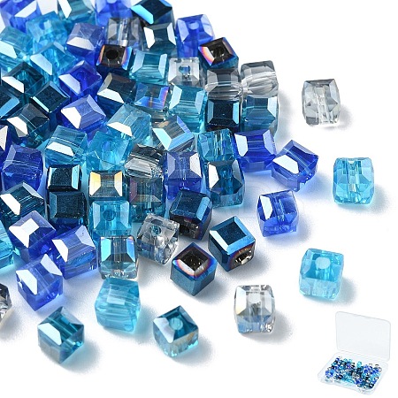 80Pcs 5 Colors Electroplate Glass Beads EGLA-YW0001-78-1