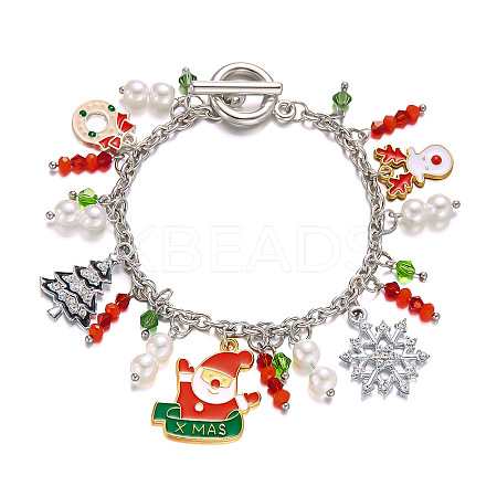 Christmas Alloy Enamel Charm Bracelets LS-PO3722-2-1