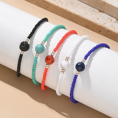Nylon Thread Braided Beads Bracelets BJEW-JB04346-1