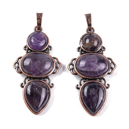 Natural Amethyst Pendants G-Q158-04-08-1