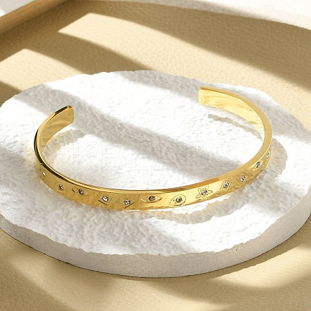 304 Stainless Steel Cuff Bangles BJEW-P348-02B-G-1