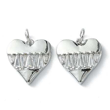 Rack Plating Brass Micro Pave Cubic Zirconia Pendants KK-K332-02P-1