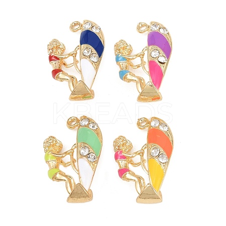 Alloy Enamel Rhinestone Pendants FIND-B062-10G-1