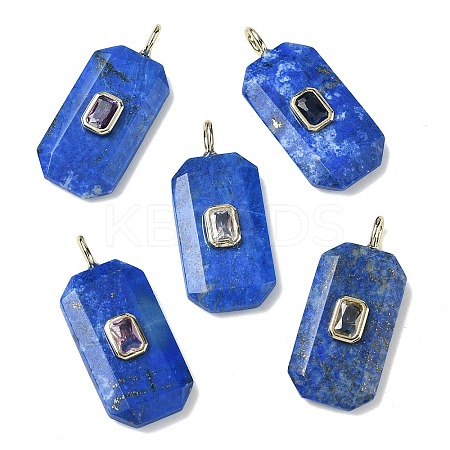 Natural Lapis Lazuli Faceted Pendants G-F819-02G-06-1
