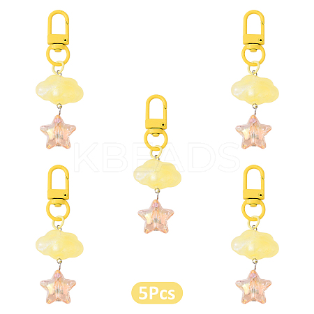 Cloud with Star Acrylic Pendant Decoraions HJEW-YW00184-02-1