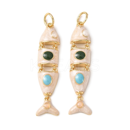 Brass Enamel Pendants KK-C143-44A-G03-1