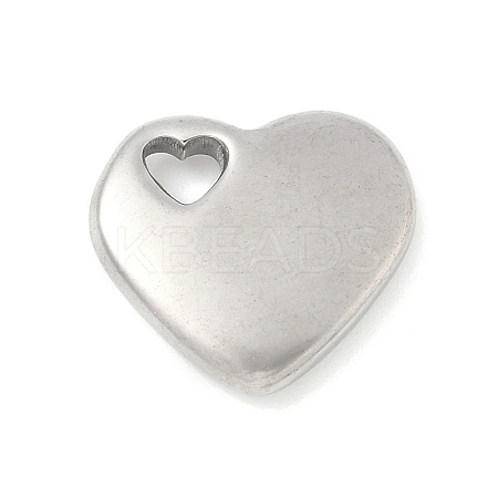 304 Stainless Steel Heart Pendants STAS-R162-01P-02-1