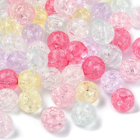 100Pcs Transparent Crackle Acrylic Beads CACR-YW0001-13-1