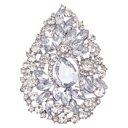 1Pc Alloy Rhinestone Brooches JEWB-MA0001-02B-1