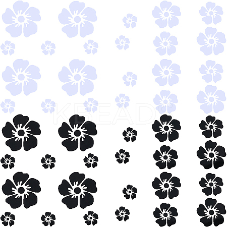 4 Sheets 2 Colors Flower PVC Waterproof Car Stickers DIY-GF0008-94A-1