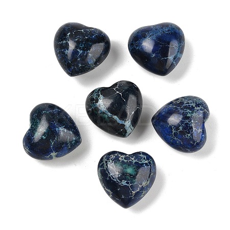 Dyed Natural Imperial Jasper Heart Palm Stone G-Q021-03A-1
