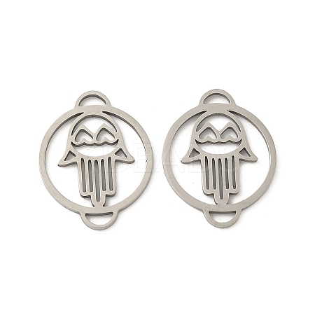 201 Stainless Steel Laser Cut Ring with Hamsa Hand Links STAS-P428-09P-1