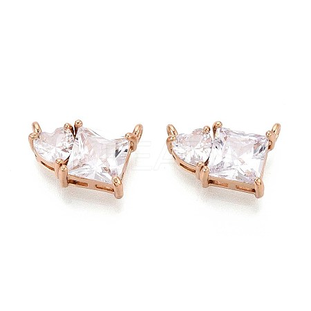 Brass Pave Clear Cubic Zirconia Pendants KK-N284-07G-1