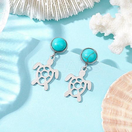 304 Stainless Steel Dangle Stud Earrings EJEW-JE06302-02-1