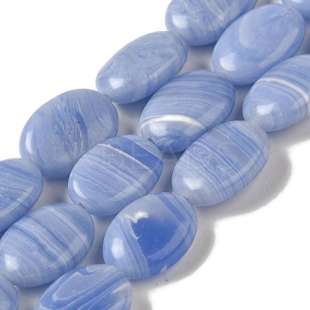 Synthetic Blue Lace Agate Beads Strands G-NH0017-F04-03-1