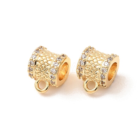 Brass Micro Pave Cubic Zirconia Tube Bails KK-F942-15G-1