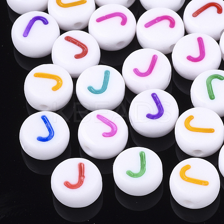 Initial Acrylic Beads X-OACR-E001-20J-1