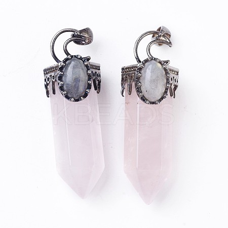 Natural Rose Quartz Big Pendants G-F639-05E-1