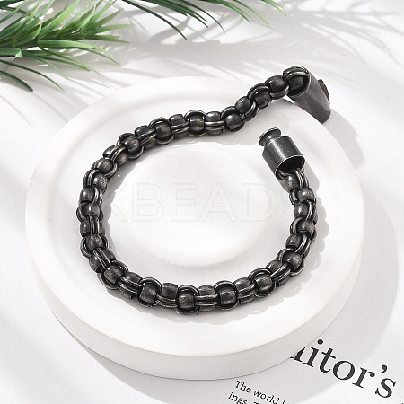 304 Stainless Steel Link Chain Bracelets for Women Men BJEW-A031-04C-AS-1