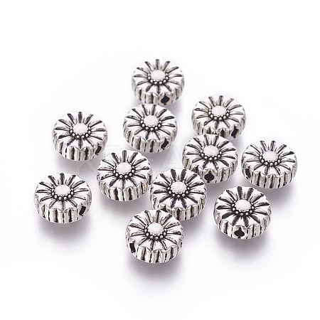 Tibetan Style Alloy Flower Beads X-TIBEP-GC190-AS-RS-1