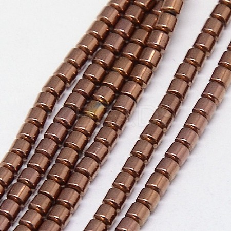 Electroplate Non-magnetic Synthetic Hematite Beads Strands X-G-J163-3x3mm-01-1