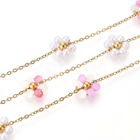 304 Stainless Steel Flower Cable Chains CHS-N005-02A-G-1