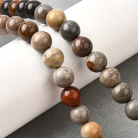 Natural Picture Jasper Beads Strands G-S390-07-8mm-1