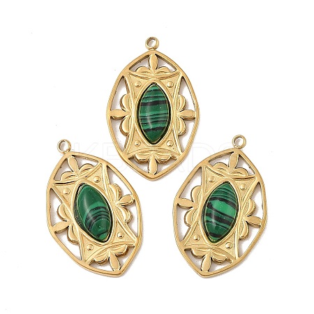 Synthetic Malachite Pendants STAS-P380-18G-02-1