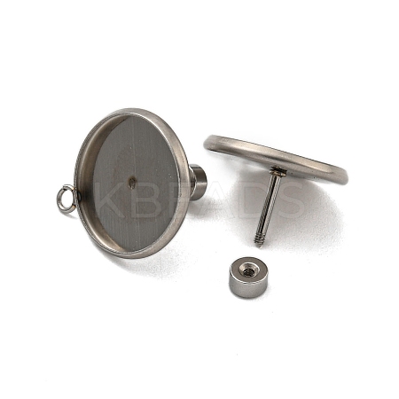 Tarnish Resistant 201 Stainless Steel Stud Earrings Findings STAS-K279-01E-P-1