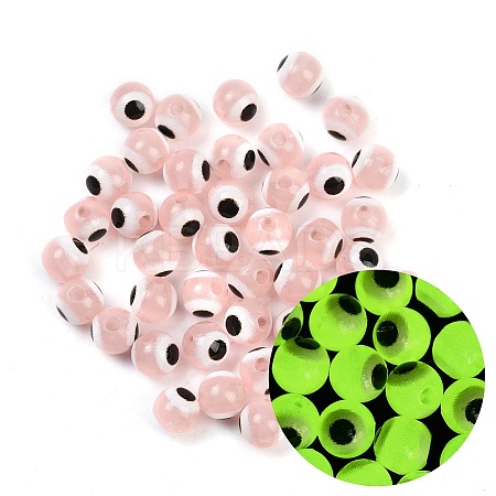 Luminous & Printed Opaque Acrylic Beads LACR-G050-01C-1