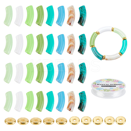 ARRICRAFT DIY Chunky Curved Tube Stretch Bracelet Making Kit PURS-AR0002-57-1