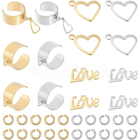 DIY Love Charm Cuff Ring Making Kit STAS-UN0039-60-1