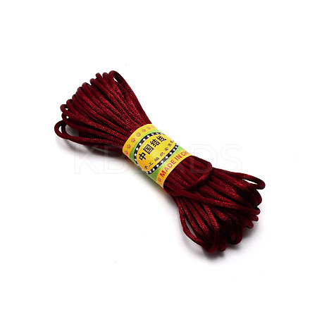 Polyester Satin Rattail Cord OCOR-WH0066-43D-1