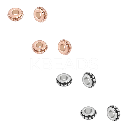 8Pcs 2 Colors 304 Stainless Steel Spacer Beads STAS-UN0059-54-1