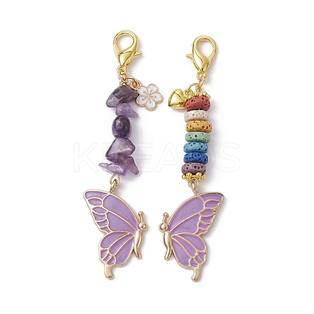 Butterfly Alloy Enamel Pendants Decoraiton HJEW-JM01637-03-1