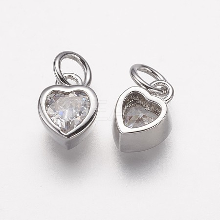 Brass Micro Pave Grade AAA Cubic Zirconia Charms LS-ZIRC-K059-10P-NR-1