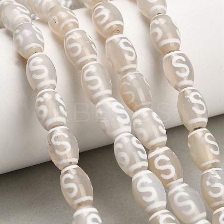 Tibetan Style dZi Beads Strands GG-CBA4812-C05-8X12MM-1