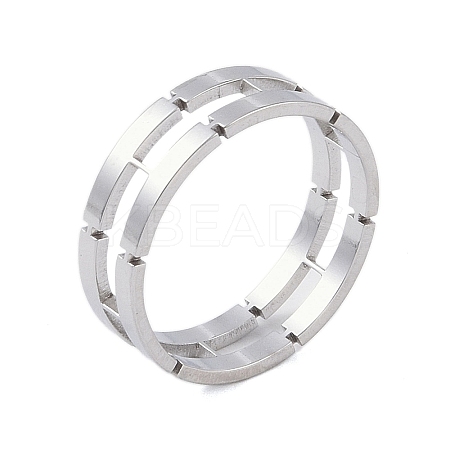 Non-Tarnish 304 Stainless Steel Chain Shape Finger Ring LS-RJEW-C084-01A-P-1