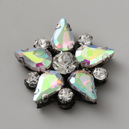 Rhinestone Thread Iron on/Sew On Patches DIY-WH0589-98G-1