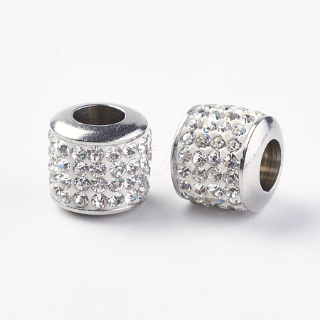304 Stainless Steel European Beads STAS-E142-04P-1