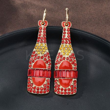 Zinc Alloy Enamel Hoop Earrings EJEW-Z088-01G-1