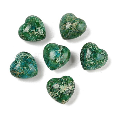 Dyed Natural Imperial Jasper Heart Palm Stone G-Q021-03F-1