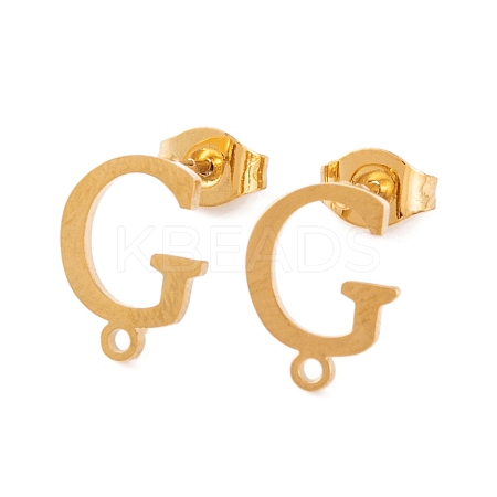 Ion Plating(IP) 304 Stainless Steel Stud Earrings FIND-Q103-01G-G-1