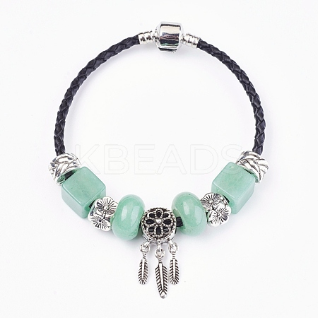 Natural Green Aventurine Beads Cord Bracelets BJEW-O162-G01-1
