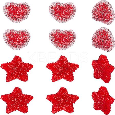 12Pcs 2 Style Resin Beads for Valentine's Day RESI-FH0001-26-1