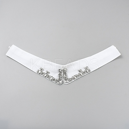 Polyester & Glass Rhinestone Fake Shirt Collar DIY-WH0060-71A-1